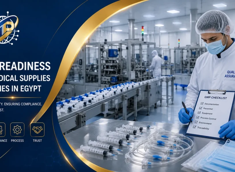 GMP requirements for medical supplies factories in Egypt reviewed by a quality assurance specialist in a modern production facility